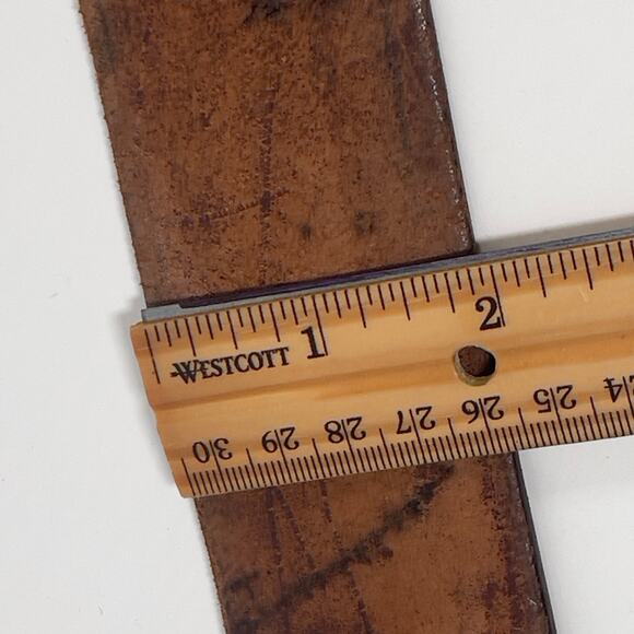 Wide Stamped Tooled Cut-out Vintage Leather Western Boho Belt Horseheads - Picture 7 of 16